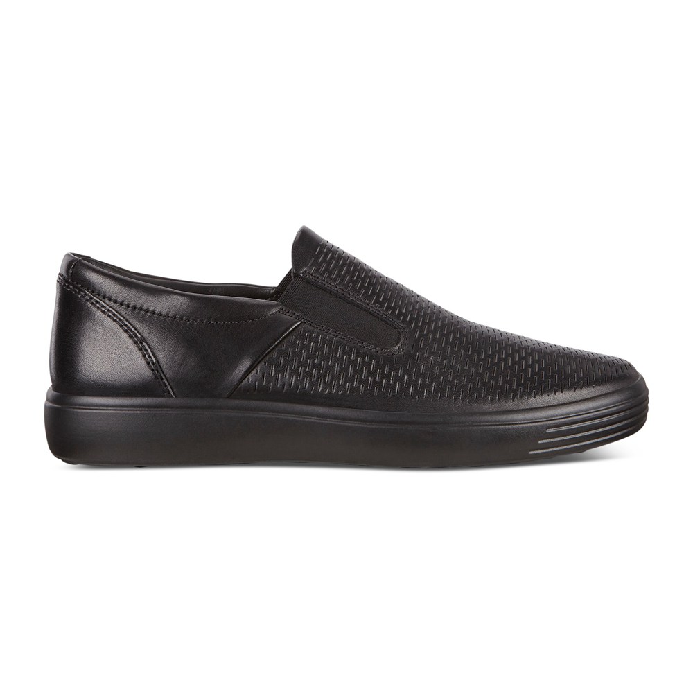 ECCO Mens Slip On Black - Soft 7 Sneakerss - LBN-410273